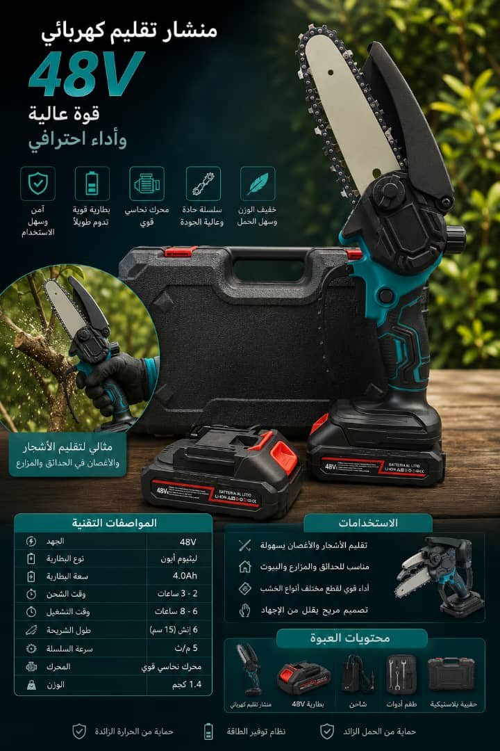 منشار تقليم كهربائي 48V